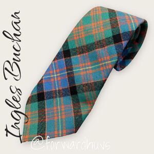 Vintage Ingles Buchan Tartan Necktie - Scottish Elegance in Pure Wool
